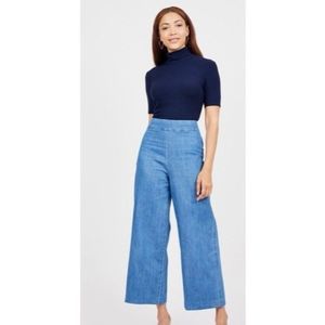 Free People Wide Leg High Rise Denim